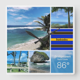 Barbados Ocean Views Quadratische Wanduhr
