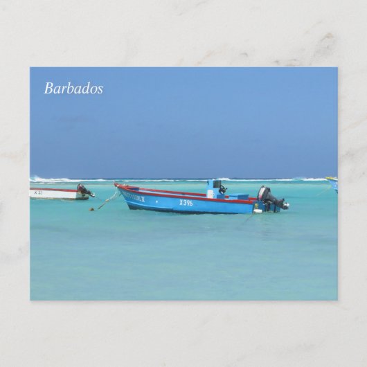 Barbados Ozean Boote Postkarte (Vorderseite)