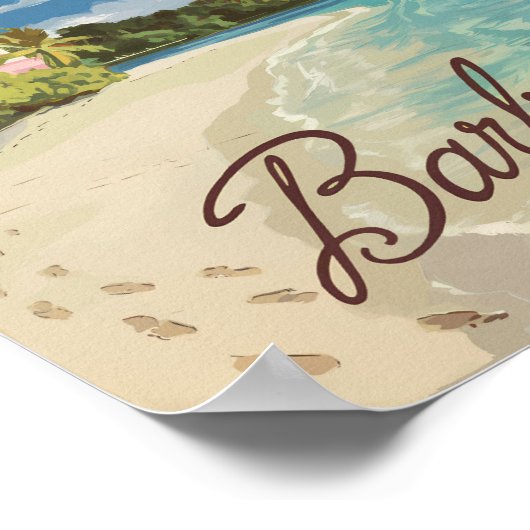 Barbados Painterly Travel Art Vintag Poster (Ecke)