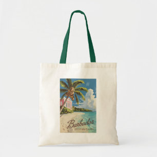 Barbados Painterly Travel Art Vintag Tragetasche