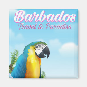 Barbados Papagei Reiseplakat Magnet