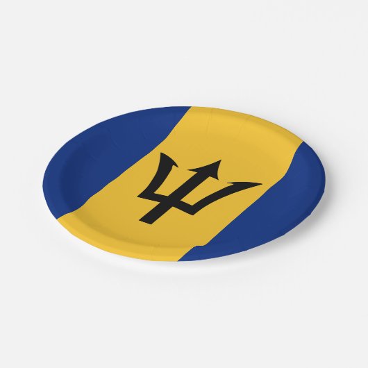 Barbados-Papierplatte Pappteller (Schrägansicht)