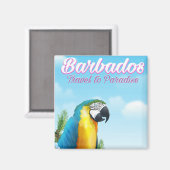 Barbados Parrot Reiseplakat Magnet (Vorderseite/Rückseite)