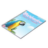 Barbados Parrot Reiseplakat Notizblock (Linke Seite)