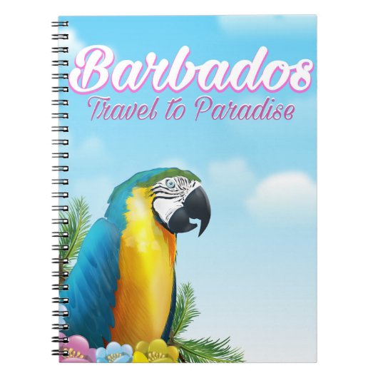 Barbados Parrot Reiseplakat Notizblock (Vorderseite)