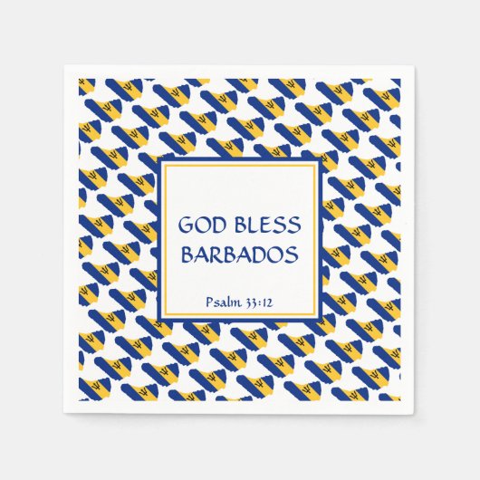 BARBADOS Patriotic GOD BLESS Celebrrations Paper Serviette (Vorderseite)