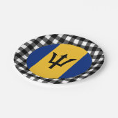 Barbados Plate, Büffel kariert & Barbados Flag Pappteller (Schrägansicht)