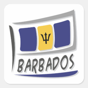 Barbados Pride X Flag Quadratischer Aufkleber