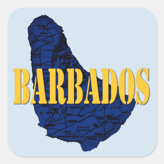 Barbados Quadratischer Aufkleber (Vorderseite)