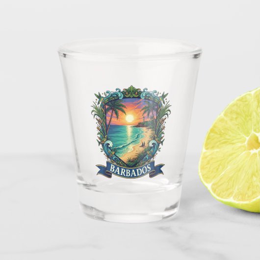Barbados Reise Schnapsglas (Vorderseite)