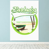 Barbados Reiselogo Leinwanddruck (Insitu (Holzboden))