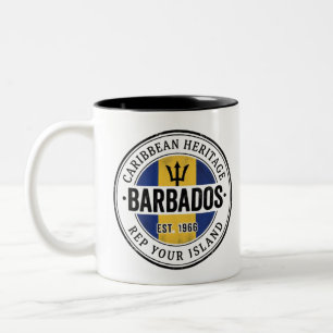 Barbados Reisepass-Stempel Karibisches Erbe Zweifarbige Tasse