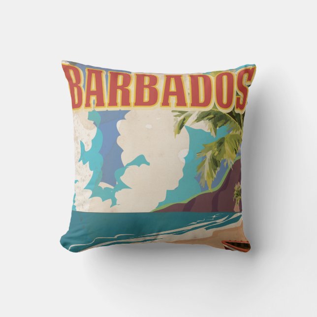 Barbados Reiseplakat Kissen (Vorderseite)