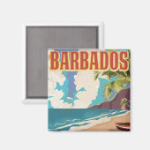 Barbados Reiseplakat Magnet (Vorderseite/Rückseite)