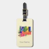 Barbados Retro Karibik Vintage Insel Souvenir Gepäckanhänger (Vorderseite vertikal)