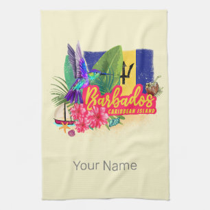 Barbados Retro Karibik Vintage Insel Souvenir Geschirrtuch