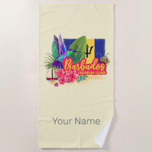Barbados Retro Karibik Vintage Insel Souvenir Strandtuch