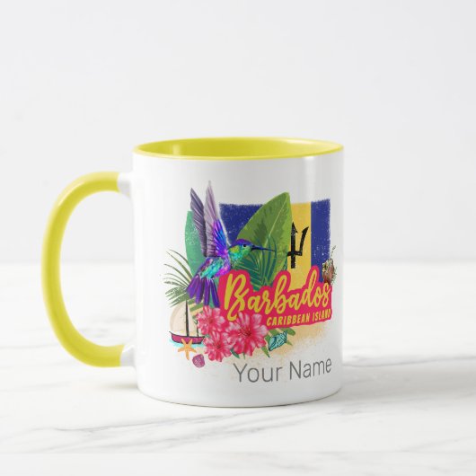 Barbados Retro Karibik Vintage Insel Souvenir Tasse (Links)