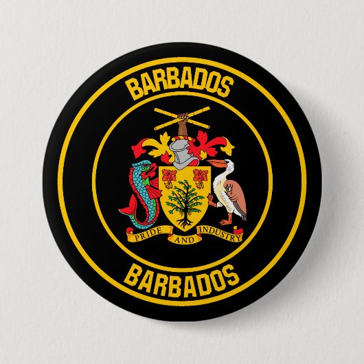 Barbados Round Emblem Button (Vorderseite)