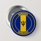 Barbados Round Emblem Button (Vorne & Hinten)