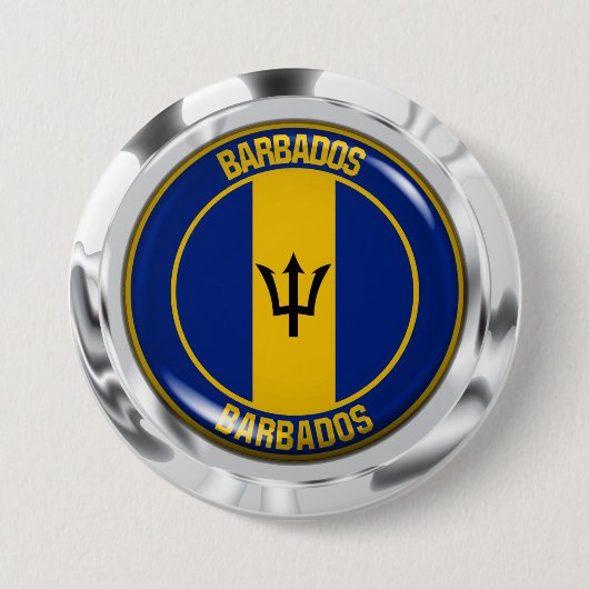 Barbados Round Emblem Button (Vorderseite)