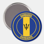 Barbados Round Emblem Magnet (Vorderseite/Rückseite)