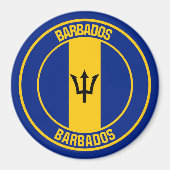 Barbados Round Emblem Magnet (Vorne)