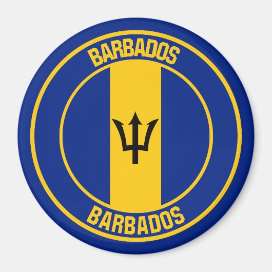 Barbados Round Emblem Magnet (Vorne)