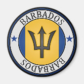 Barbados Round Emblem Magnet (Vorne)