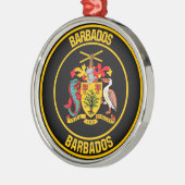 Barbados Round Emblem Ornament Aus Metall (Links)