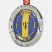 Barbados Round Emblem Ornament Aus Metall (Links)