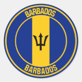 Barbados Round Emblem Runder Aufkleber (Vorderseite)