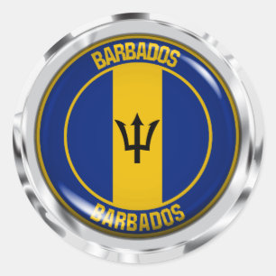 Barbados Round Emblem Runder Aufkleber