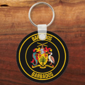 Barbados Round Emblem Schlüsselanhänger (Vorderseite)