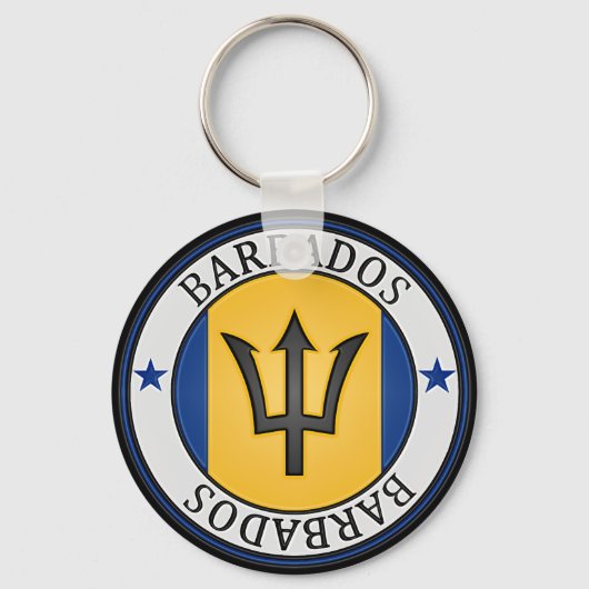 Barbados Round Emblem Schlüsselanhänger (Vorderseite)