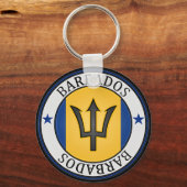 Barbados Round Emblem Schlüsselanhänger (Vorderseite)