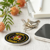 Barbados Round Emblem Schlüsselanhänger (Seite)