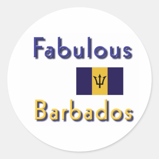 Barbados Runder Aufkleber (Vorderseite)