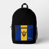 Barbados, schwarzer Rucksack, Barbados-Flagge /pat Bedruckter Rucksack (Vorderseite)