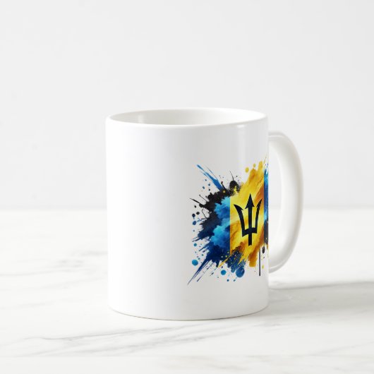 Barbados Splash Effect Flag Tasse (VorderseiteRechts)