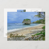 BARBADOS (STRAND/GROSSER ROCK) POSTCARD POSTKARTE (Vorne/Hinten)