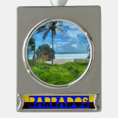 Barbados - Strand von Cattlewash Banner-Ornament Silber (Vorderseite)