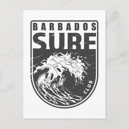 Barbados Surf Club Emblem Postkarte (Vorderseite)
