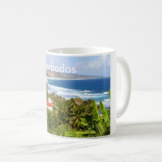 Barbados, Tasse, Ozean, tropisch, Strand, Palme Kaffeetasse (VorderseiteRechts)