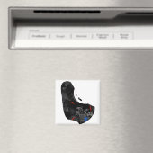 Barbados Trendy Peace Sign mit Barbadian Karte Magnet (In Situ (Geschirrspüler))