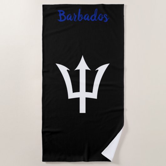 Barbados Trident Black Beach Handtuch (Vorderseite)