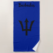 Barbados Trident Blue Beach Handtuch (Vorderseite)