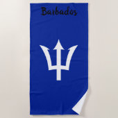 Barbados Trident Blue Beach Handtuch (Vorderseite)