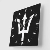 Barbados Trident Square Wall Clock Quadratische Wanduhr (Winkel)