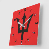 Barbados Trident Square Wall Clock Quadratische Wanduhr (Winkel)